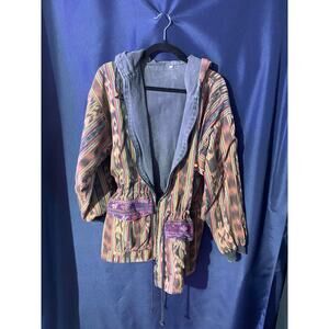 Vintage Boho festival jacket full zip size Lg